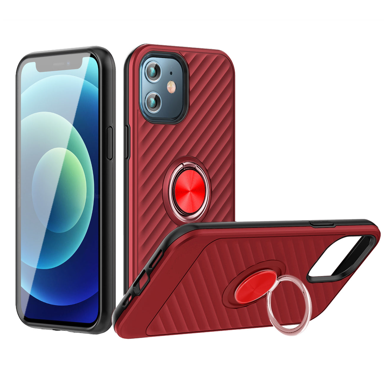 Phone Case with Ring Holder APPLE IPHONE 12 MINI In Red